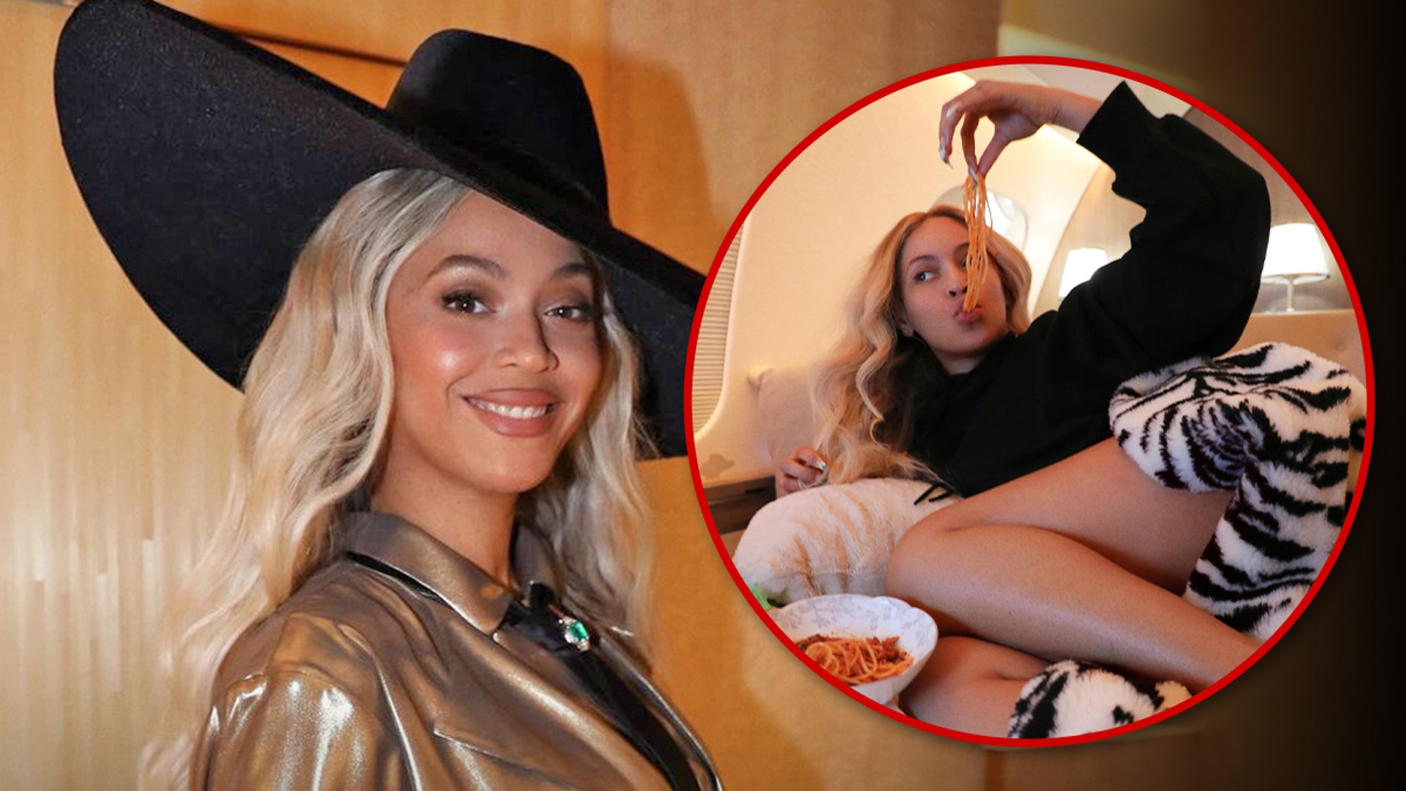 Beyoncé Slurps Spaghetti On Private Jet Ahead Of New Album Release