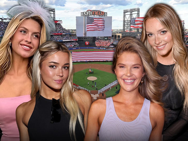 Livvy Dunne, Camille Kostek, S.I. Swim Models Throw First Pitch At Mets Game
