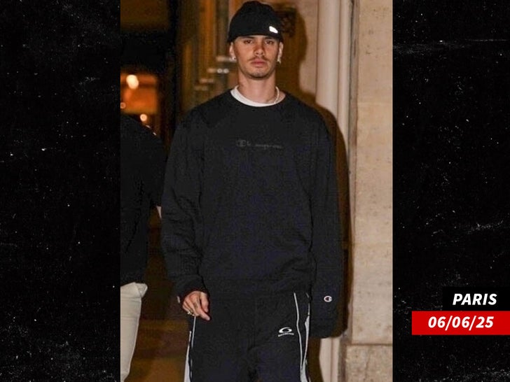 Romeo Beckham out on the town in Paris backgrid 2