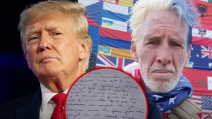 Donald Trump in a suit, attempted Trump assassin Ryan Wesley Routh, and Routh's letter in which he writes about his effort to kill Trump and encourages others to finish 