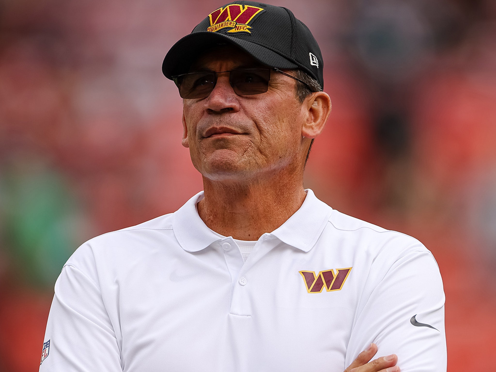 Washington Commanders Head Coach Ron Rivera looks on from the News Photo  - Getty Images