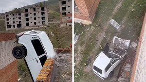 Russian Car Stunt Goes Horribly Wrong, Video of Failed Building Jump
