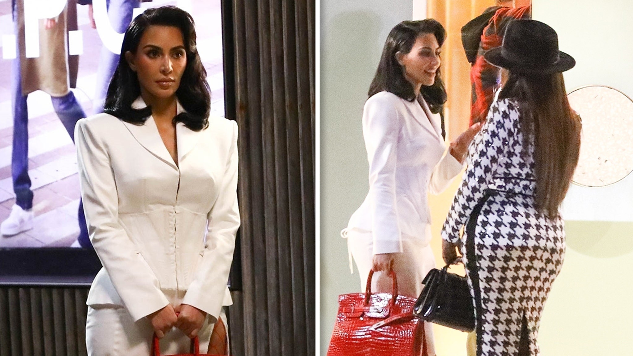 Kim Kardashian Shows Off Long Legs in Revealing Skirt on ‘All’s Fair’ Set