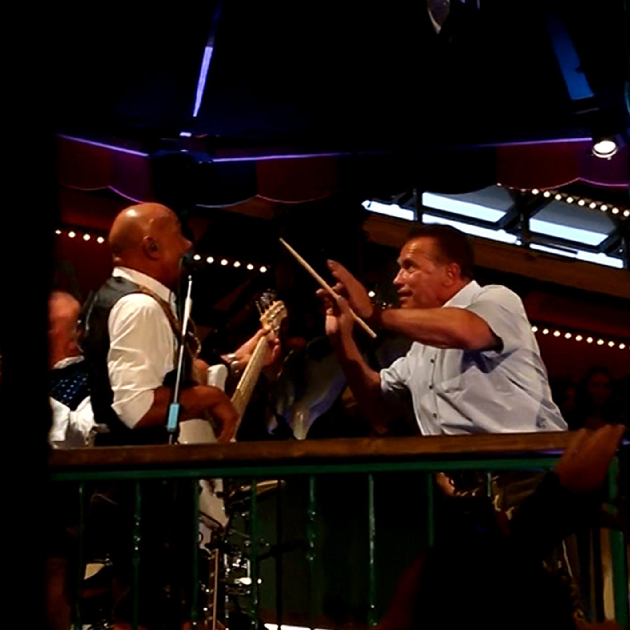 Arnold Schwarzenegger Conducts Band at Oktoberfest in Munich