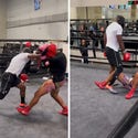 Adrian Peterson Flattens Opponent With Huge Right Hand In Sparring Sesh