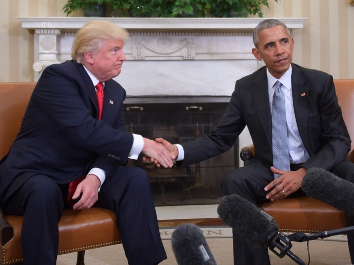 Barack Obama meets Donald Trump