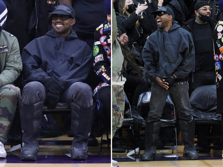 Kanye West All Smiles at DONDA Basketball Game