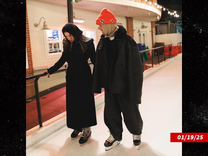 justin bieber y hailey bieber patinando insta 1