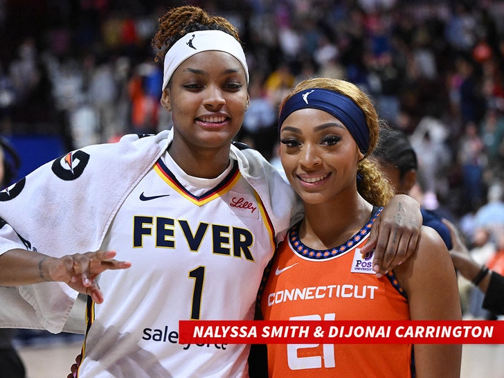 NaLyssa Smith, and DiJonai Carrington together getty
