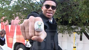 Giannis Antetokounmpo Shows Off Championship Ring Before White House Visit