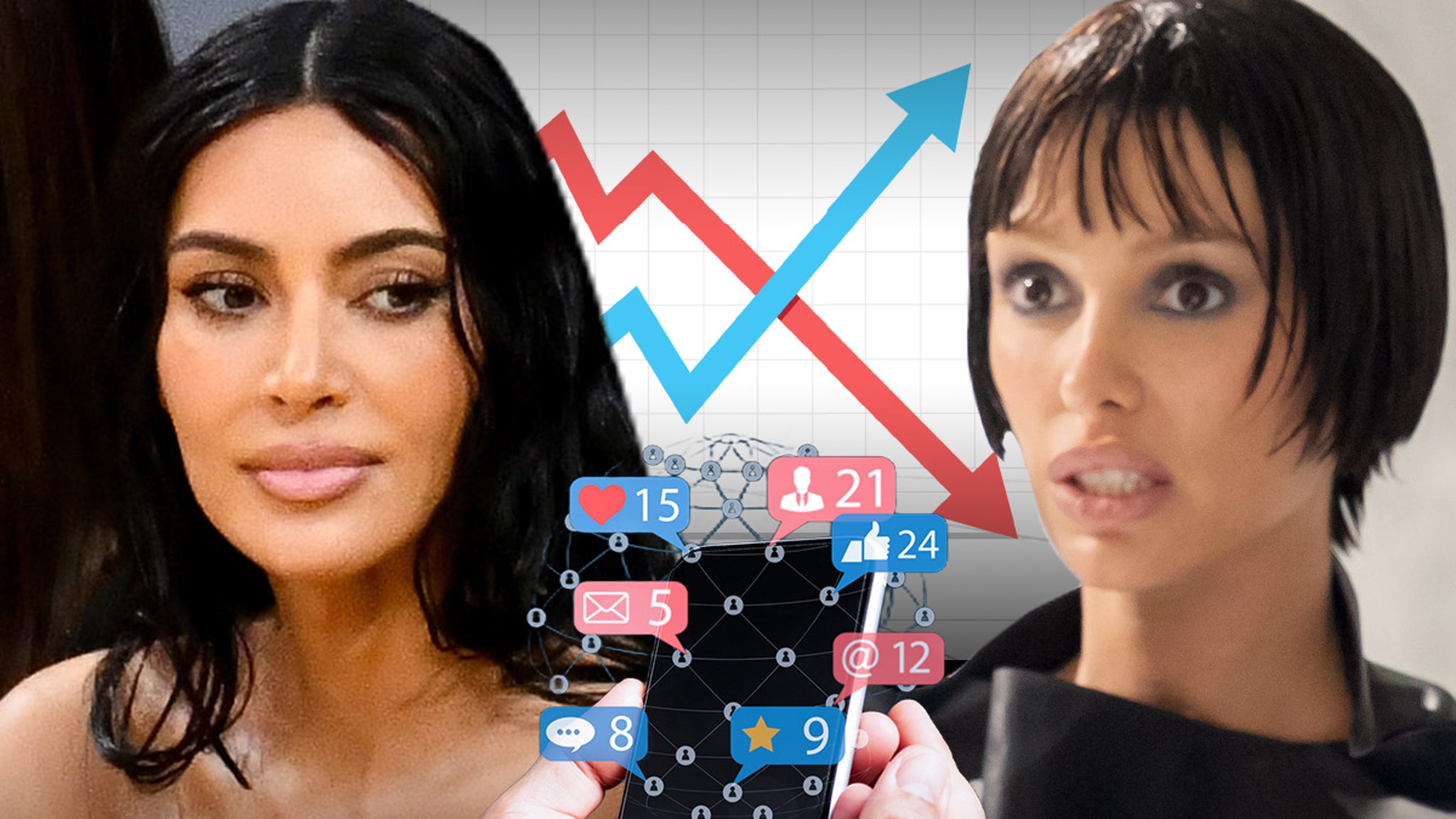 Kim Kardashian es más popular que Bianca Censori en términos de búsquedas a pesar del revuelo
