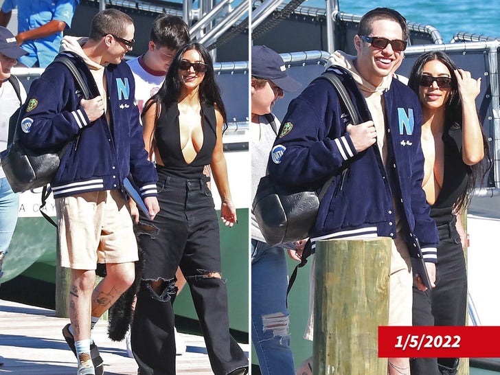 Kim Kardashian and Pete Davidson -- Boatin' In The Bahamas