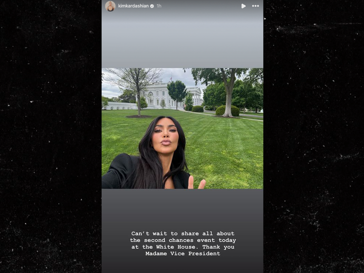 Kim Kardashian regresa a la Casa Blanca para reformar la justicia penal Instagram story