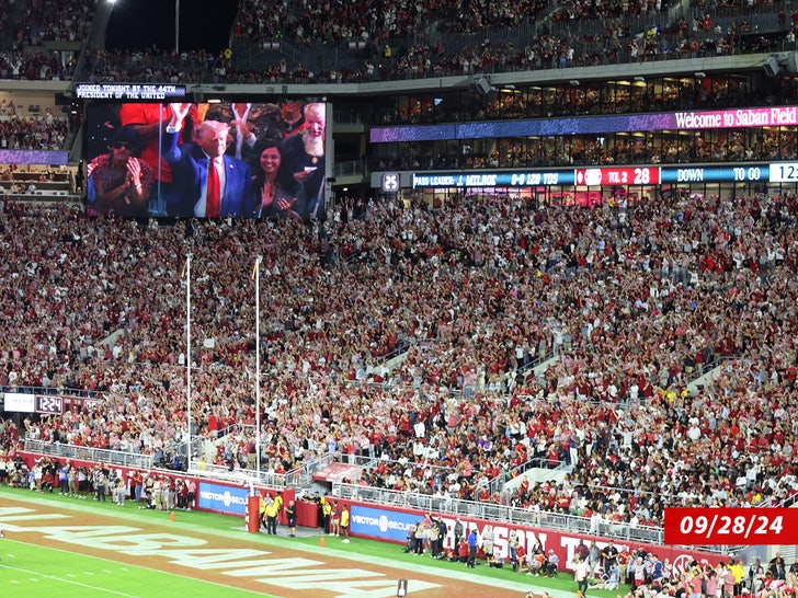 092924 donald trump on the jumbotron sub getty