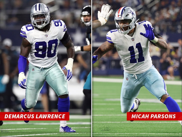 Demarcus Lawrence and Micah Parsons split sub swipe.