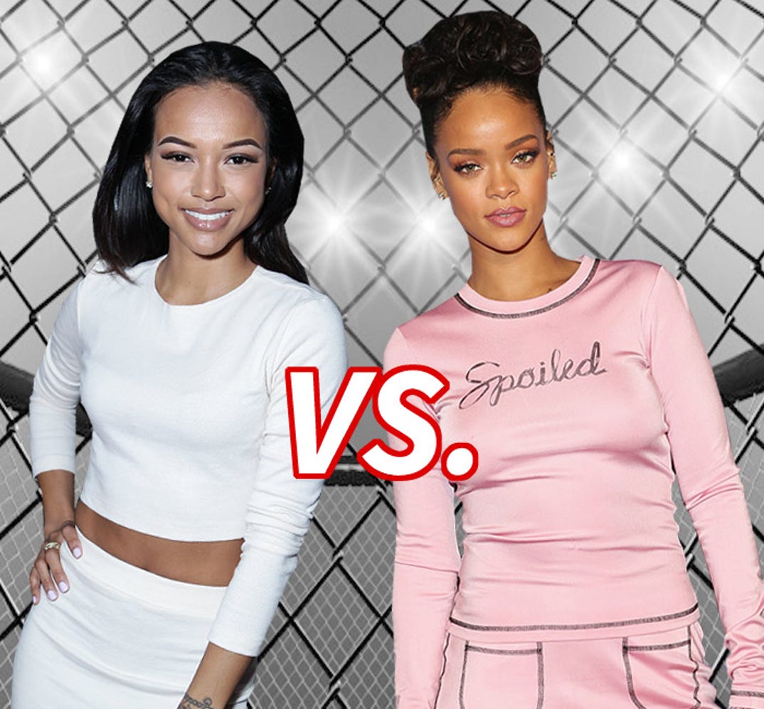 Battle of the Exes! Karrueche Tran (26) vs. Rihanna (27)