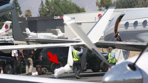 Kylie Jenner Boards Private Plane With Wedding Dress
