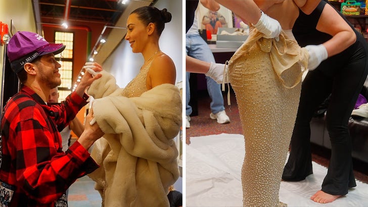 Kim Kardashian, Marilyn Monroe Elbisesine Sıkışmakta Zorlandı