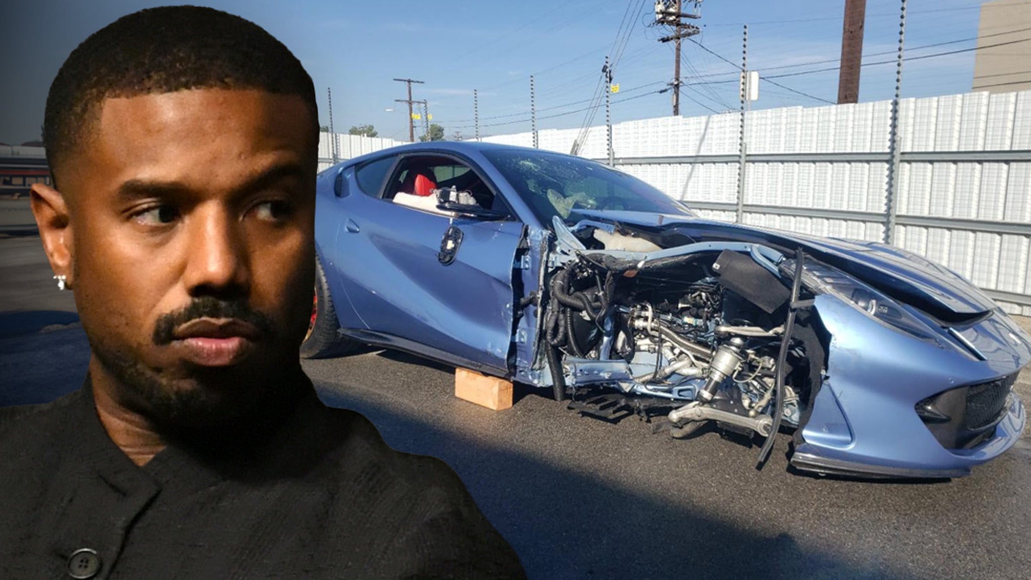 Michael B Jordan s Hollywood Street Racing Ferrari Crashed At Auction 