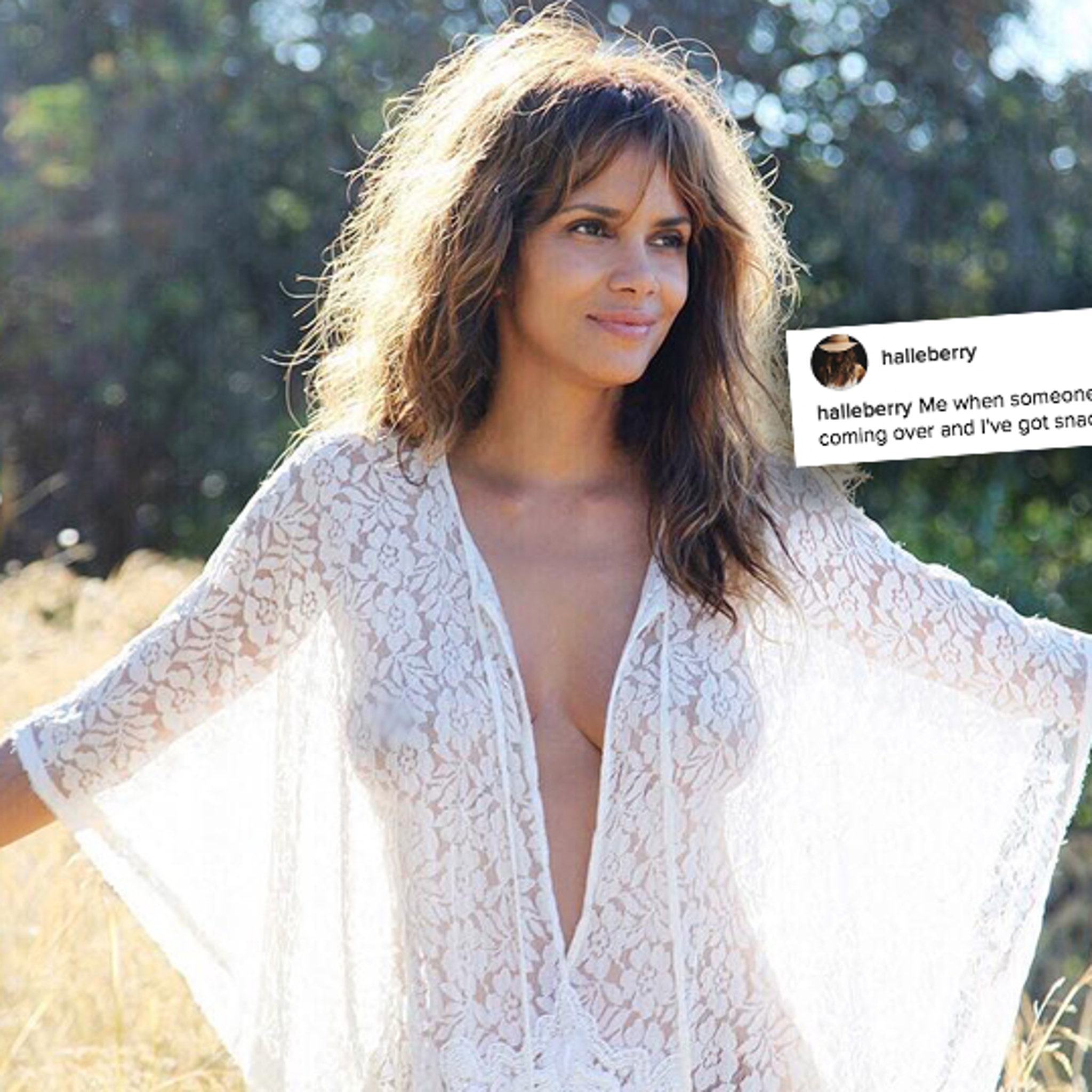 Halle Berry Posts Topless Pic, But Only for Snacks