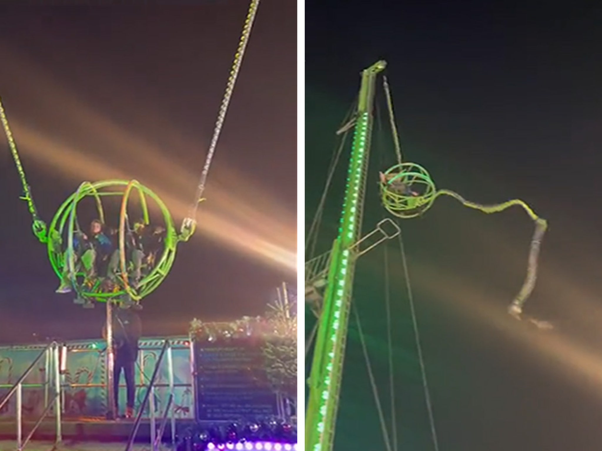 Slingshot Ride Cable Snaps, Video Shows Riders Smash Into Support Beam