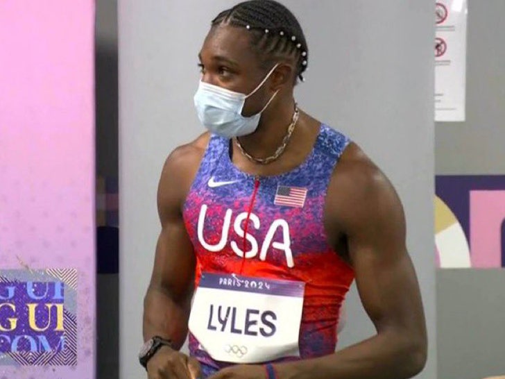 noah lyles mask on NBC.