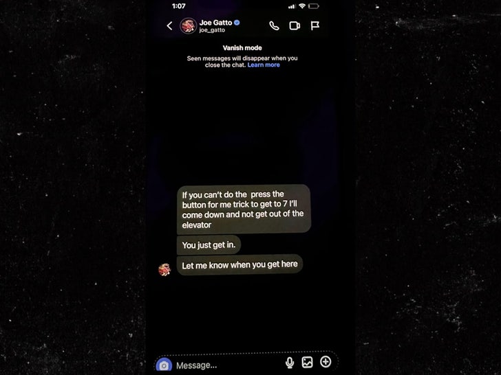 joe gatto alleged texts tiktok sub