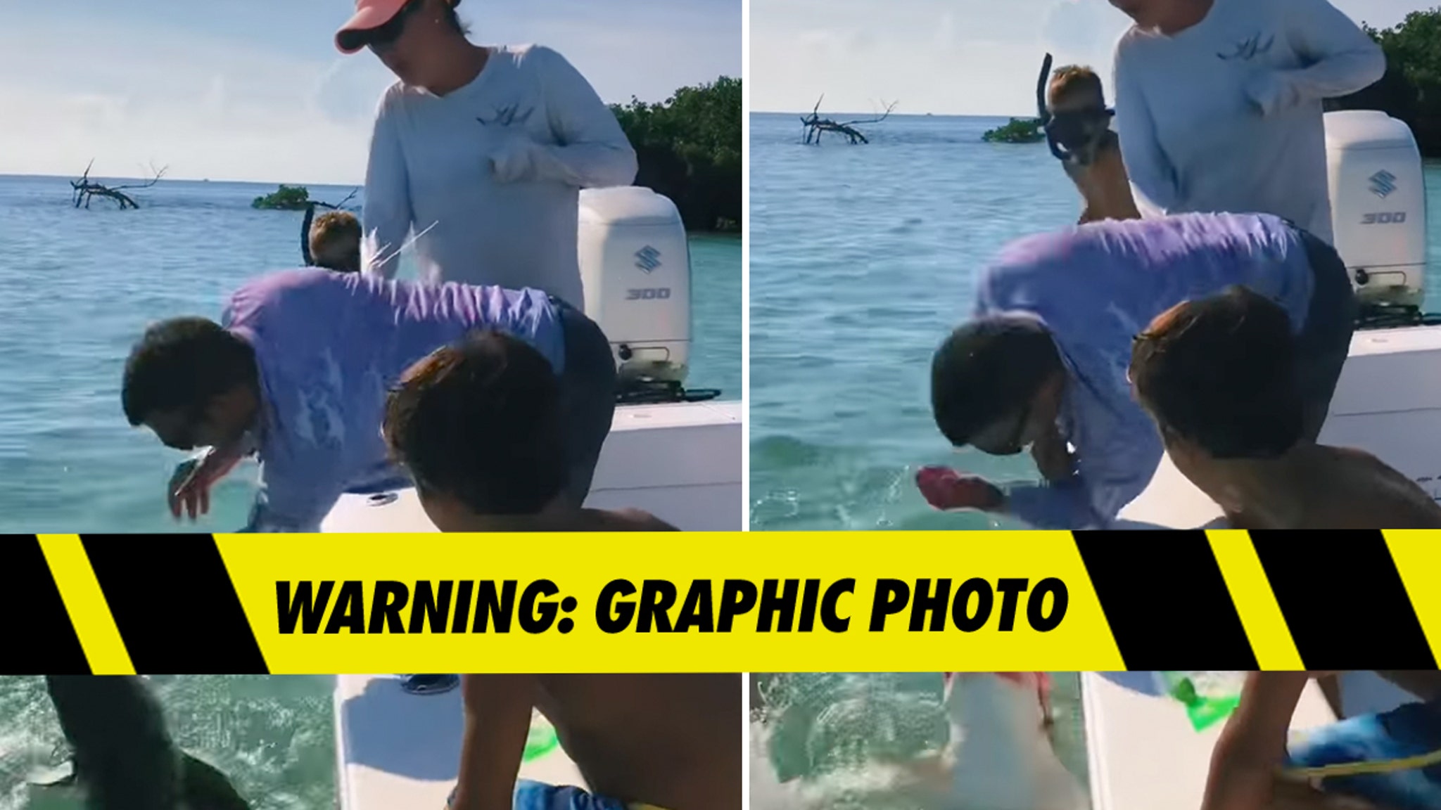 Hai beißt Fischer in erschreckendem Video in den Finger
