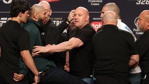 sub Khamzat Chimaev of Russia kicks Sean Strickland during a face off  getty