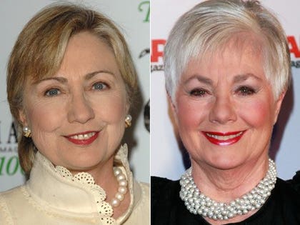 Hillary Clinton and Shirley Jones