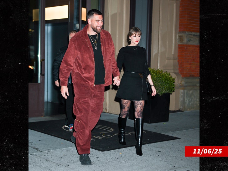 Taylor Swift & Travis Kelce Hold Hands on Second NYC Date Night In A Row 1 taylor swift and travis kelce out in ny getty 1