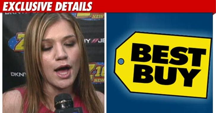 Kelly Clarkson -- Best Buy Fixed My Orphan Problem :: 0316-kelly-clarkson-best-buy-logo-exd-tmz