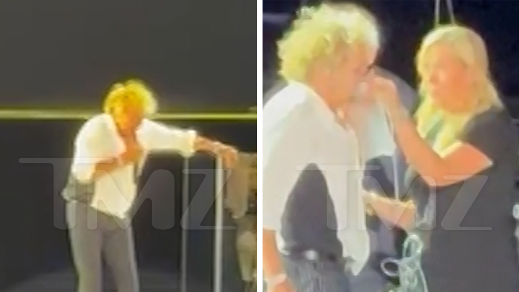 Rod Stewart Uses Oxygen Tank During Concert