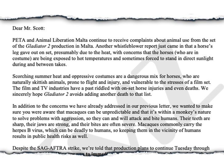 SAG PETA LETTER 