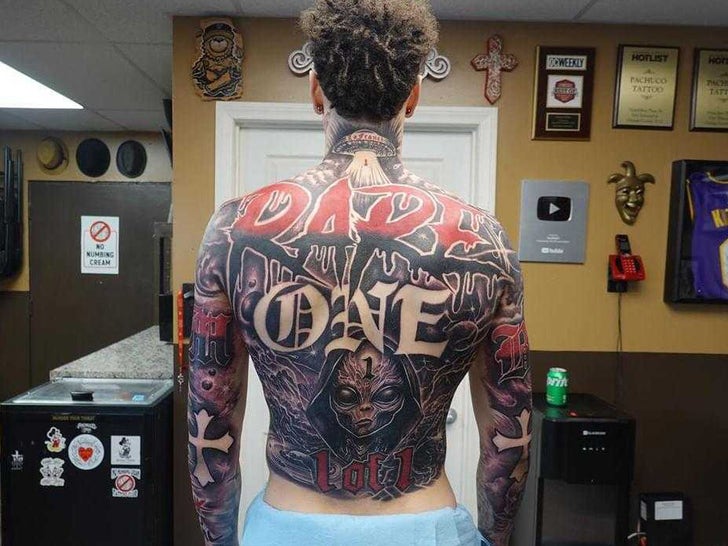Lamelo Ball's Back Tattoo