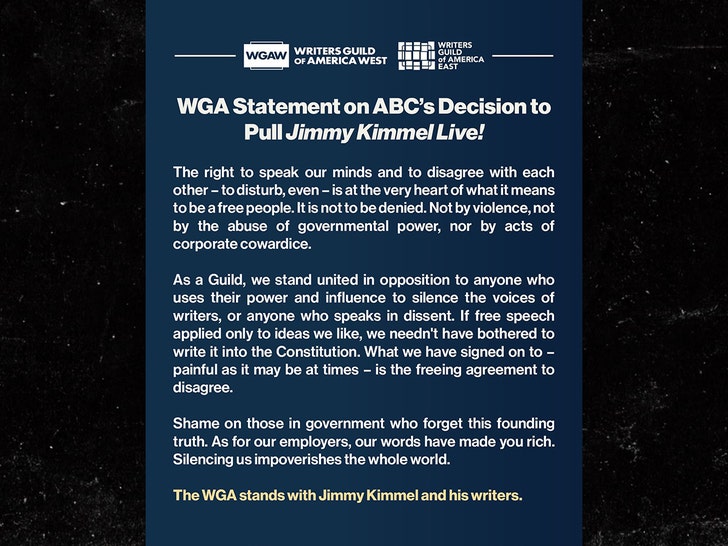 WGA İfadesi Jimmy Kimmel Insta 1