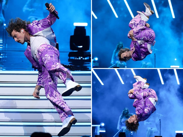 Benson Boone Flipping On Stage