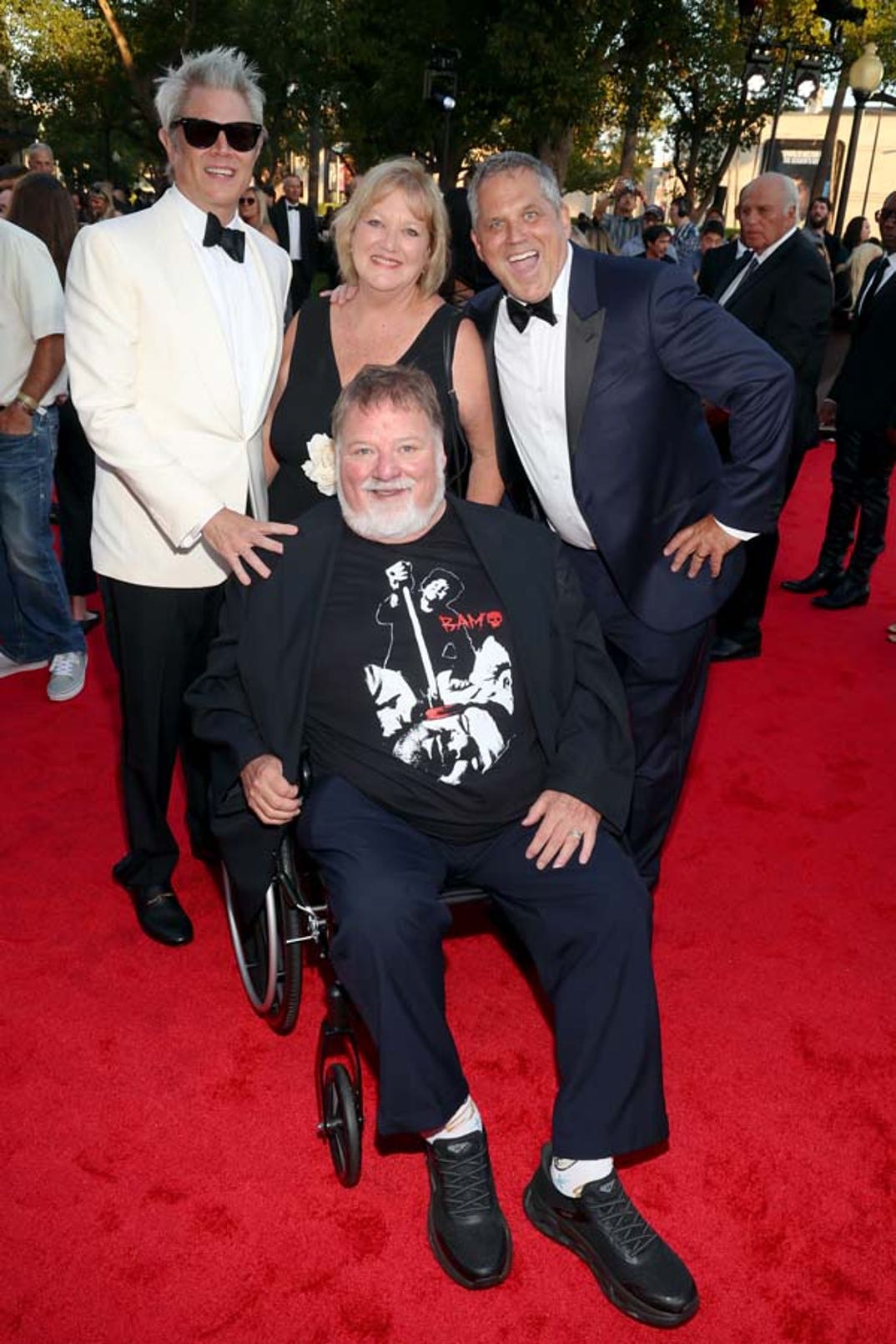 Johnny Knoxville and Jeff Tremaine and Phil and April Margera
