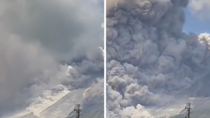 Shocking Video Shows Indonesian Volcano Erupting
