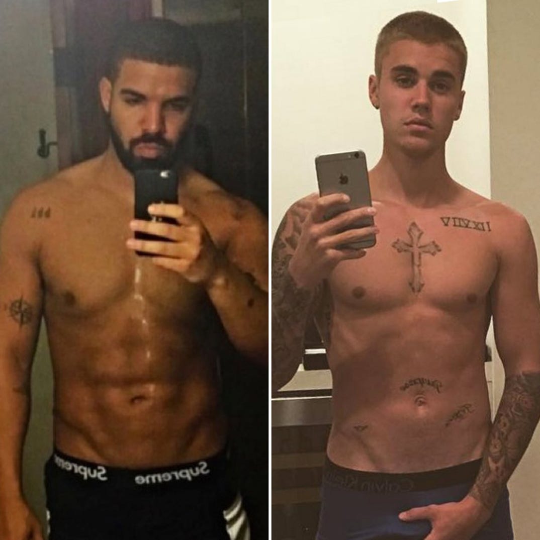 Battle of the Canadian hotties! Drake (29) vs. Justin Bieber (22)