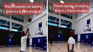Gillie Da Kid Beats Detroit Pistons Assistant Coach in 3-Point Shoot-Out