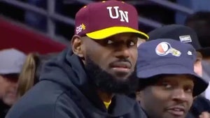 LeBron James Sits Courtside At Bronny's USC Game, Decked Out In Trojans Gear