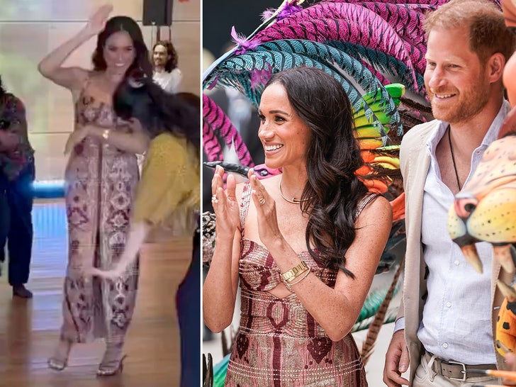 Meghan Markle Dancing in Colombia, Prince Harry on Sidelines