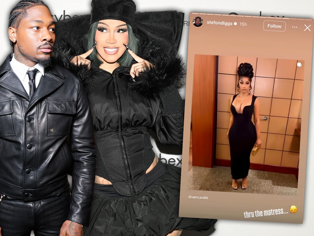 New England Patriots baller Stefon Diggs didn't hold back his passion and longing for baby mama Cardi B ... Diggs reposted Cardi's revealing carousel post to his IG stories with caption, 