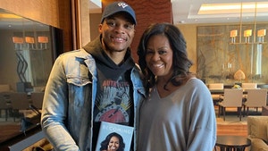 Russell Westbrook Runs Into Michelle Obama In Denver