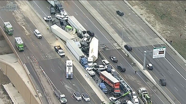 Massive Car, 18-Wheeler Pileup on Icy Texas Highway Leaves ...