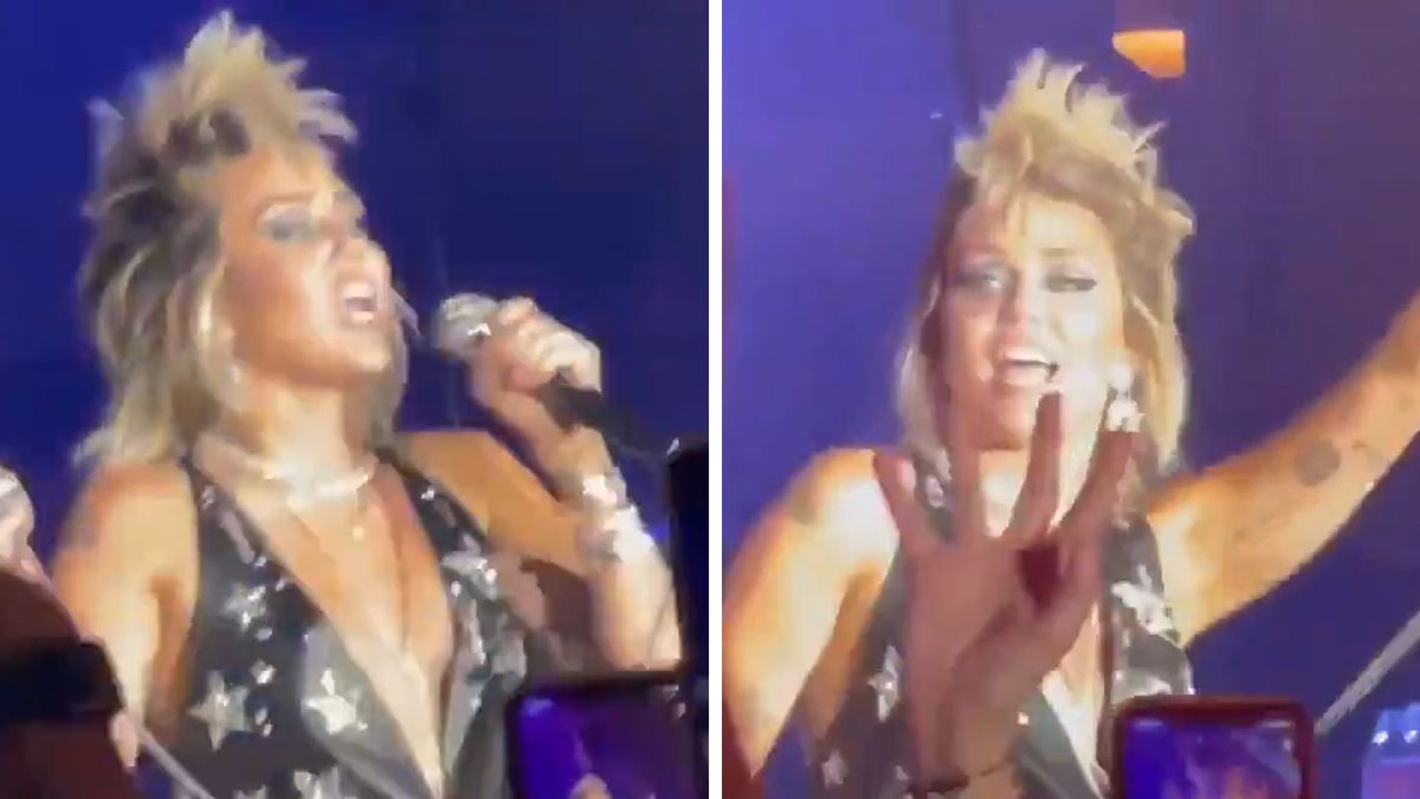 Miley Cyrus Cries Out 'Free Britney' During Vegas Concert