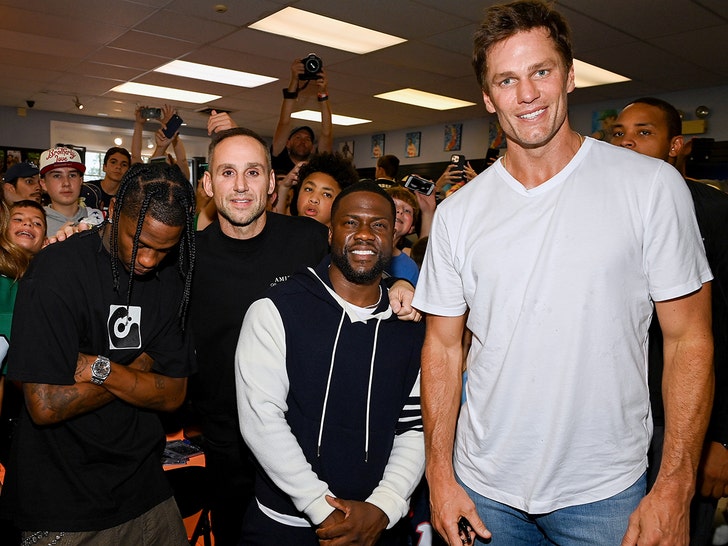 Tom Brady, Kevin Hart and Travis Scott Attend Fanatics and Topps Event in New Jersey