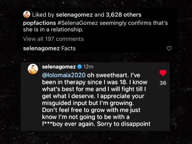 selena gomez comments about benny blanco