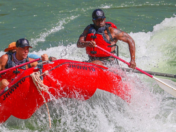 Diddy Goes White Water Rafting In Wyoming